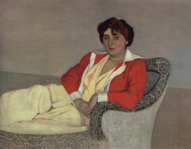 Felix Vallotton The Red Cardigan Norge oil painting art